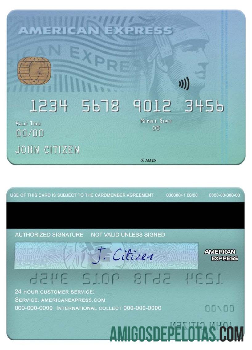 Cartão Amex do Banco CFSB dos EUA Nova York amostra